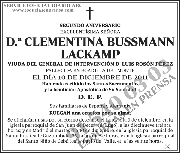 Clementina Bussmann Lackamp